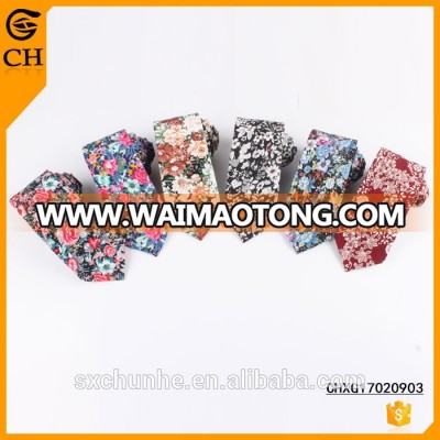 100% Cotton Whole Sale Various Floral Ties Skinny with Men